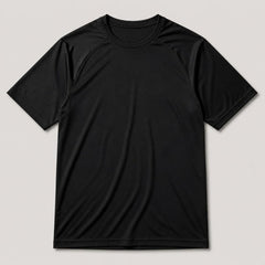 Blank black polyester performance t-shirt