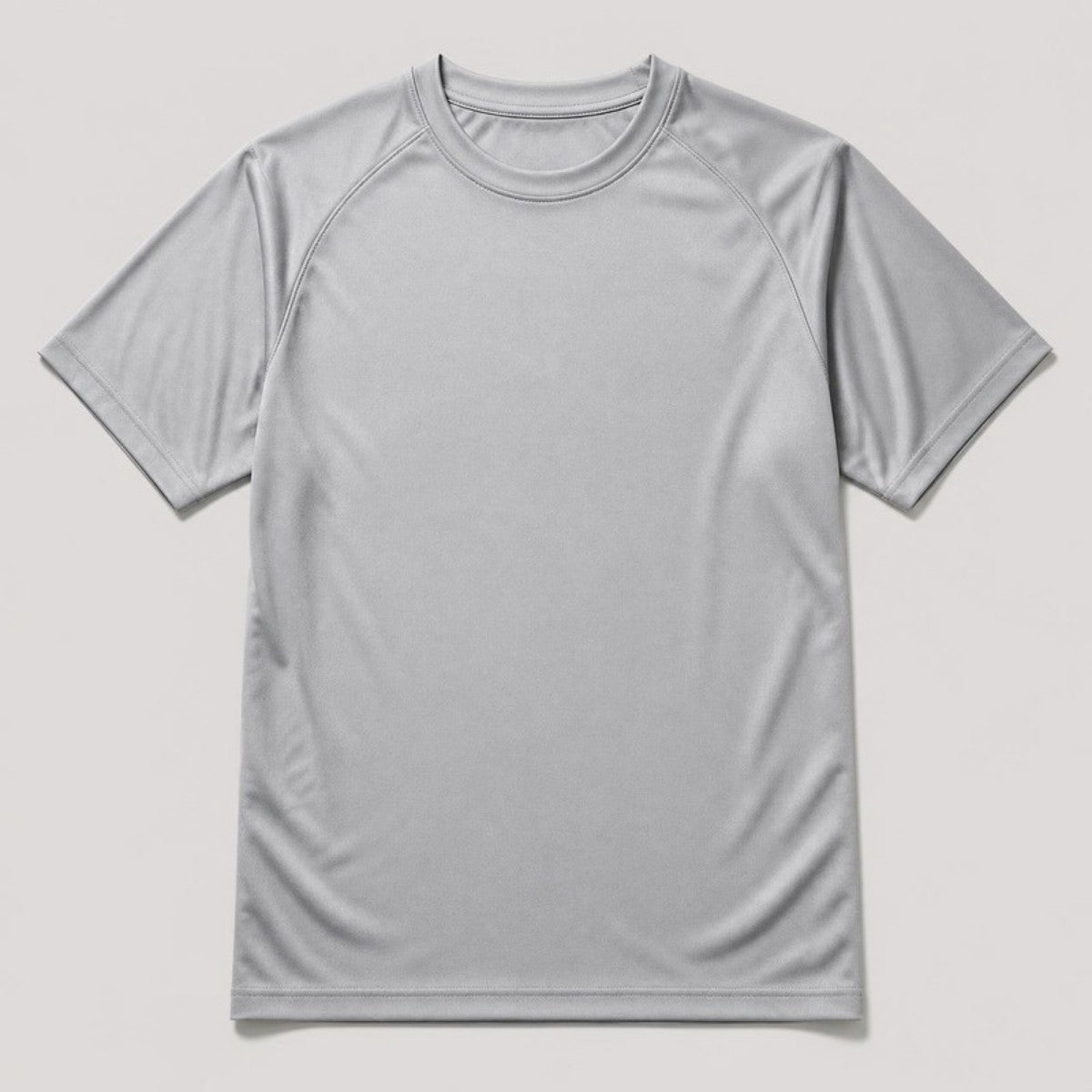 Blank grey polyester performance t-shirt