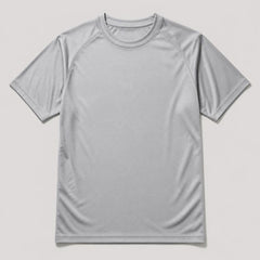 Blank grey polyester performance t-shirt