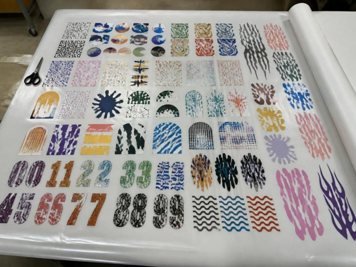One yard DTF gang sheet filled with full-color designs