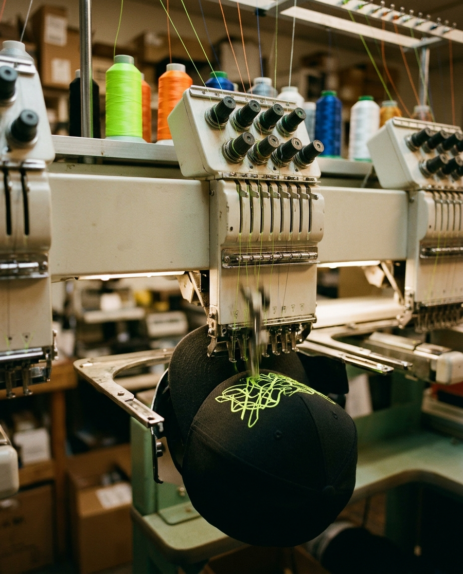 Custom embroidery on a cap
